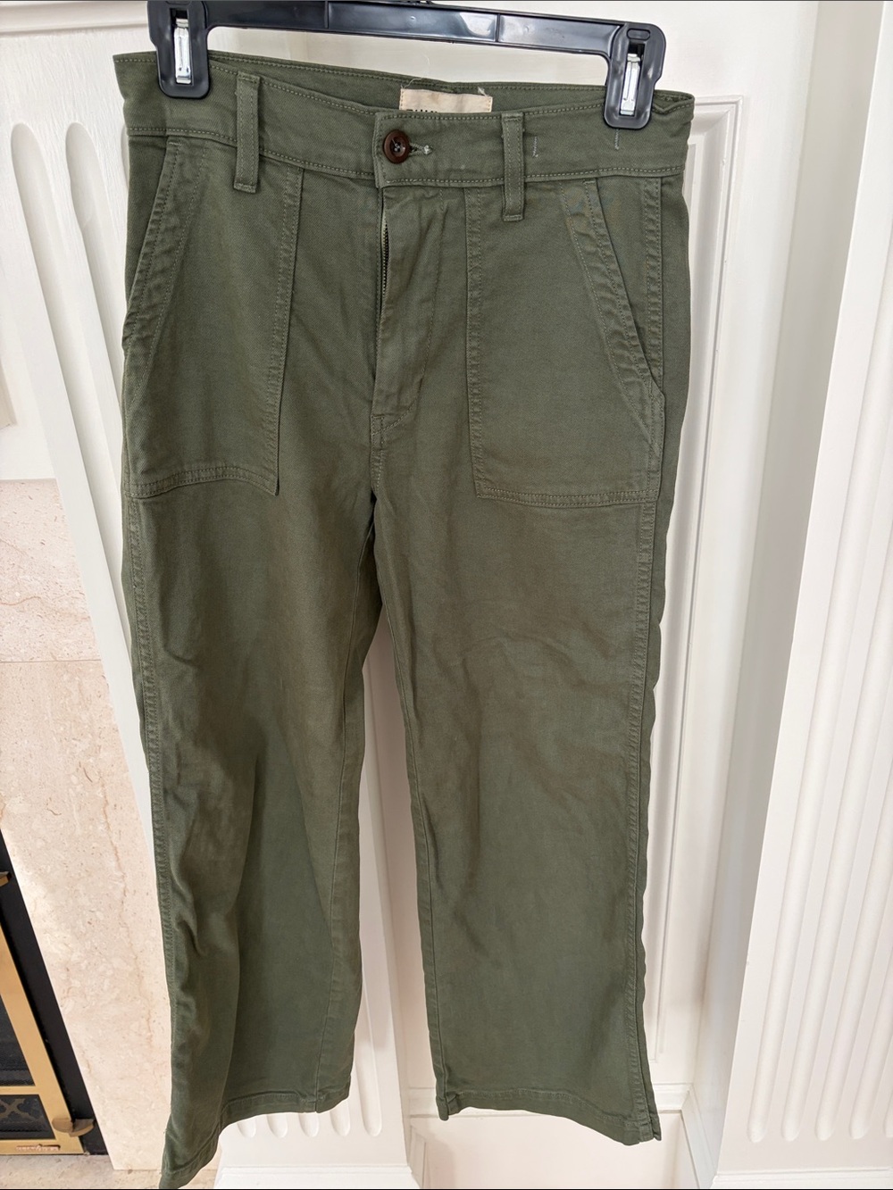 Women's Olive Green Boot Cut Utility Pants by Twin Dove brand